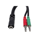 Hosa 3.5mm TRRSF to Dual 3.5mm TRS cable