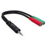 Hosa 3.5mm TRRS to Dual 3.5mm TRSF cable