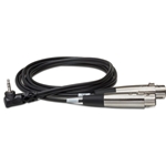Hosa 2' Mic Cable Dual XLR3F to Right-angle 3.5 mm TRS