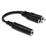 Hosa Y cable 1/4 in TSF to Dual RCA