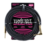 Ernie Ball Black 25' Braided  Jack Cord w/gold tips