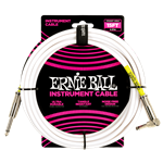 Ernie Ball 15' Straight to Right Angle Instrument Cable - White