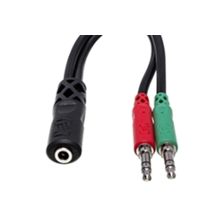 Hosa 3.5mm TRRSF to Dual 3.5mm TRS cable