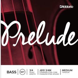 D'Addario J610 Prelude Double Bass 3/4 Med String Set