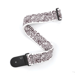 D'Addario P20W1418 Woven Guitar Strap - Paisley White