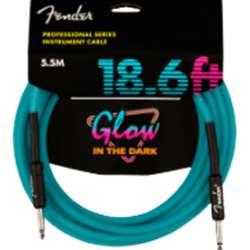 Fender Professional Glow in the Dark Cable, Blue, 18.6'