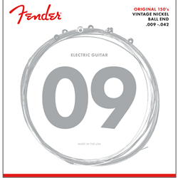 Fender 150L Guitar Strings, Pure Nickel Wound, Ball End.