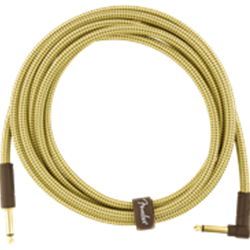 Fender Deluxe Instrument Cable, Straight/Angle, 10', Tweed