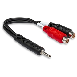 Hosa Y Cable  Stereo 3.5MM - 2 RCA (F)