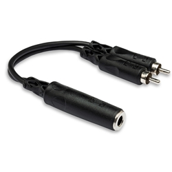 Hosa Y cable 1/4 in TSF to Dual RCA