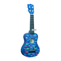 Amahi DDUK19 Soprano Ukulele Dinosaur Design w/bag