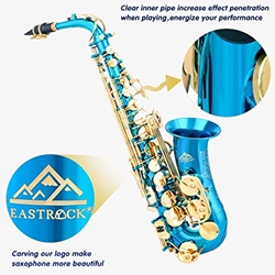 EASTROCK Alto Saxophone Gold E Flat Sax Full Kit for Students