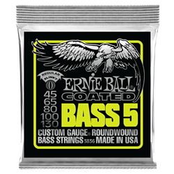 Ernie Ball - 5 Slinky Coated Electric Bass Strings 45-130 Gauge