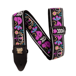 Ernie Ball Classic Jacquard Guitar/Bass Strap - Purple Biird Lupin