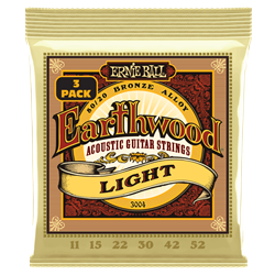 Ernie Ball Light Earthwood 80/20 Bronze Acoustic 3 Pack Guitar Strings