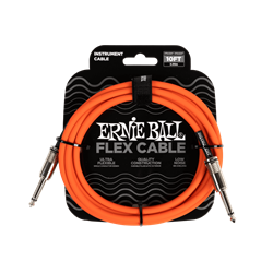 Ernie Ball 10' Flex Instrument Cable Straight/Straight  - Orange